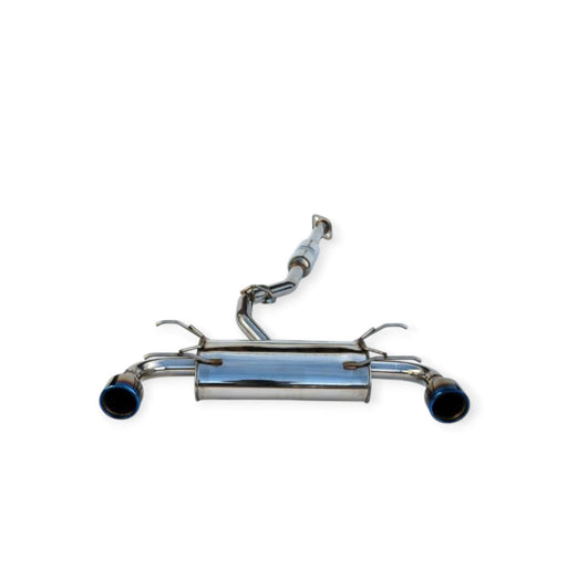 Invidia Q300 Catback Exhaust with Rolled Titanium Tips, Blue Edge for 13-17 Subaru BRZ/Scion FRS - Lunaticsco