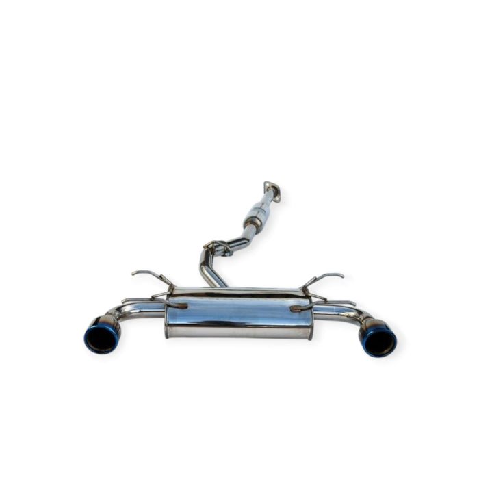 Invidia Q300 Catback Exhaust with Rolled Titanium Tips, Blue Edge for 13-17 Subaru BRZ/Scion FRS - Lunaticsco