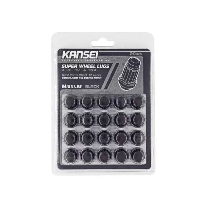 Kansei 12x1.25 Black Spline Acorn Lug Nuts - Lunaticsco