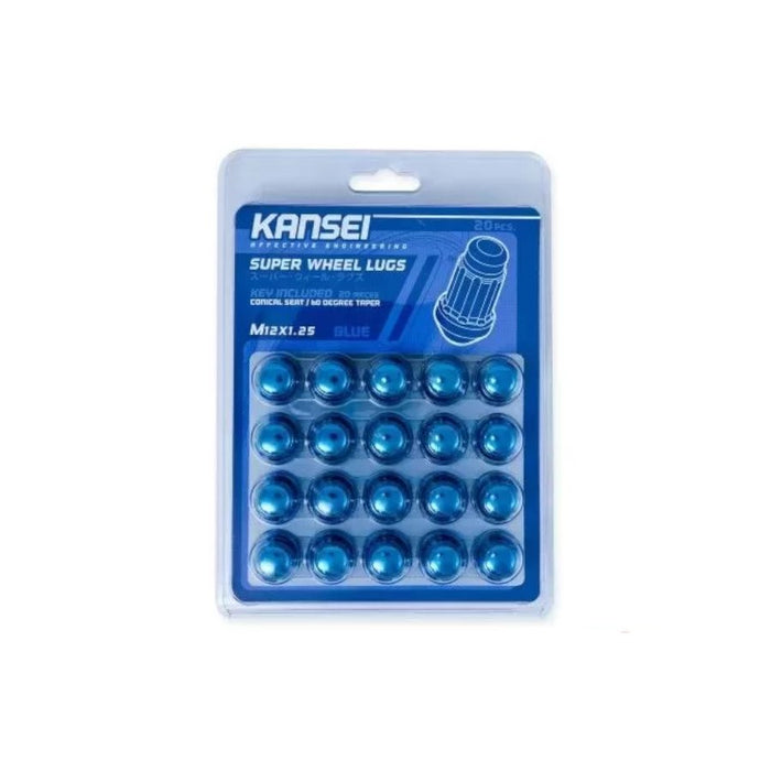 Kansei 12x1.5 Blue Spline Acorn Lug Nuts (Set Of 20) — Lunaticsco