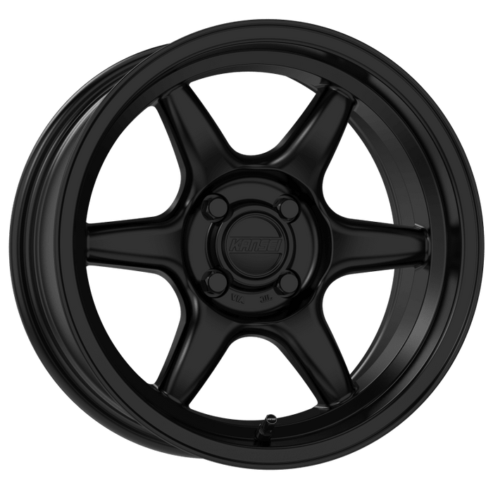 Kansei K11B Tandem 15x8in 4X100 BP 25mm Offset 73.1mm Bore Satin Black - Lunaticsco