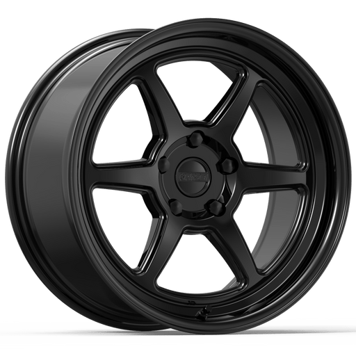 Kansei K14B Roku 18x9in / 5x100 BP / 12mm Offset / 66.56mm Bore - Gloss Black Wheel - Lunaticsco