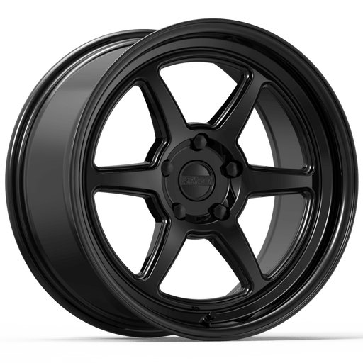 Kansei K14B Roku 18x9in 5x110 BP 12mm Offset 73.1mm Bore Gloss Black - Lunaticsco