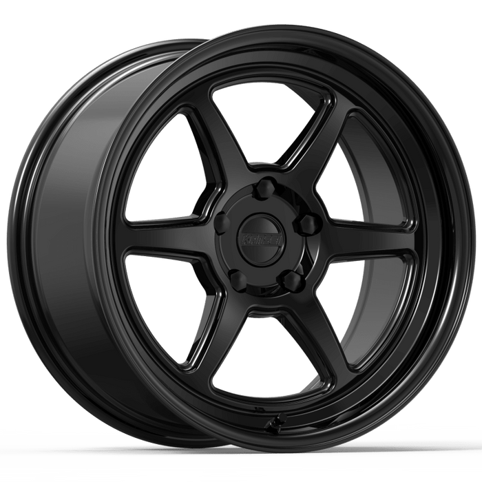 Kansei K14B Roku 18x9in 5x110 BP 12mm Offset 73.1mm Bore Gloss Black - Lunaticsco