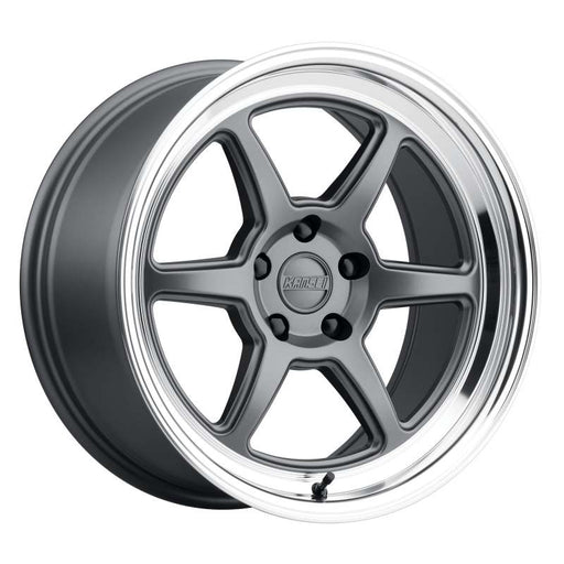 Kansei K14G Roku 18x10.5in 5x100 BP 12mm Offset 66.56mm Bore Grey & Machined Lip - Lunaticsco