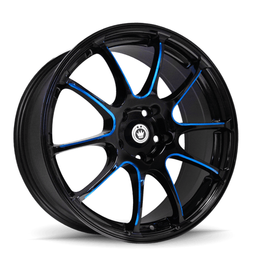 Konig Illusion 18x8 5x114.3 ET45 Black/Ball Cut Blue - Lunaticsco