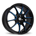 Konig Illusion 18x8 5x114.3 ET45 Black/Ball Cut Blue - Lunaticsco