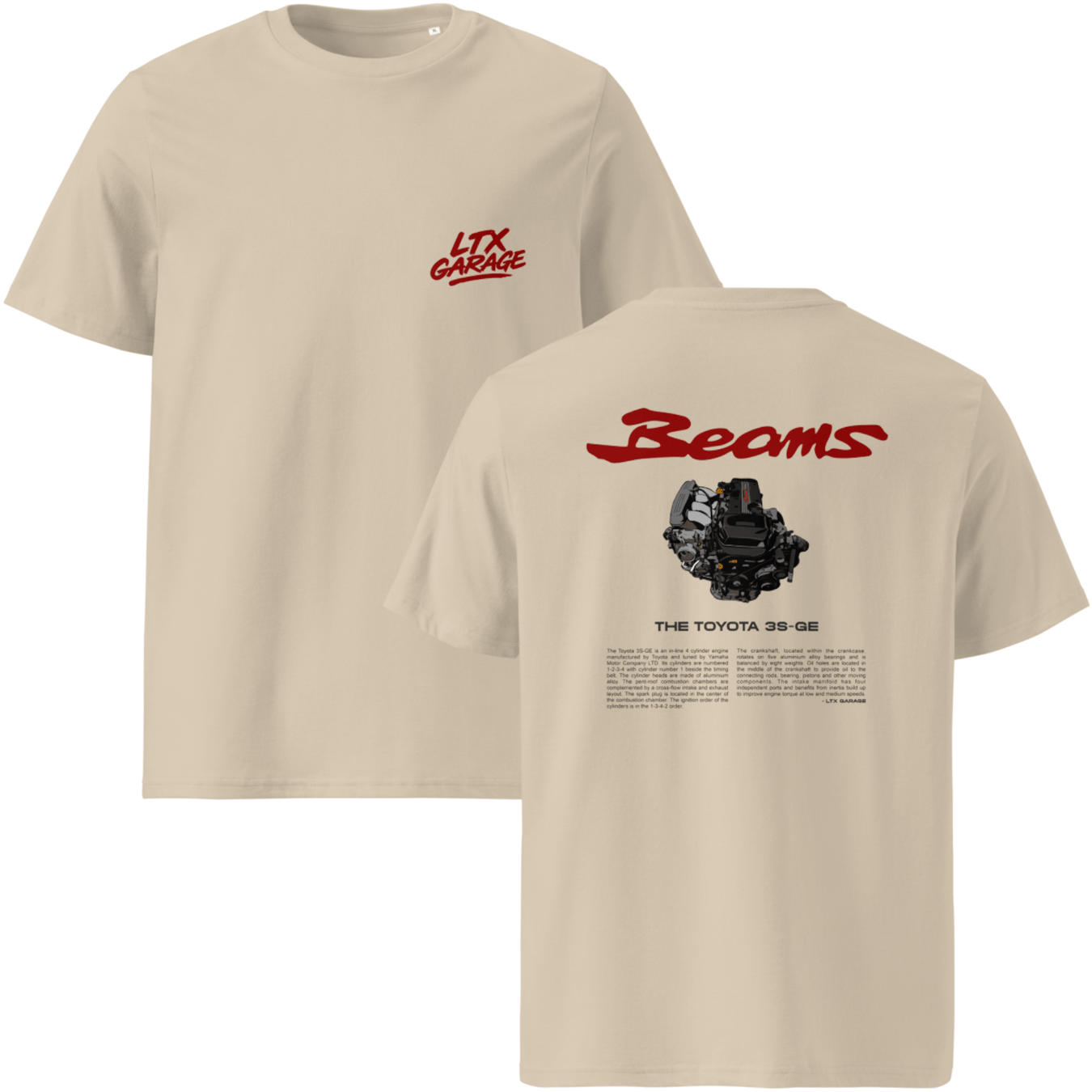 LTX Garage 3SGE BEAMS Engine T-Shirt - Lunaticsco