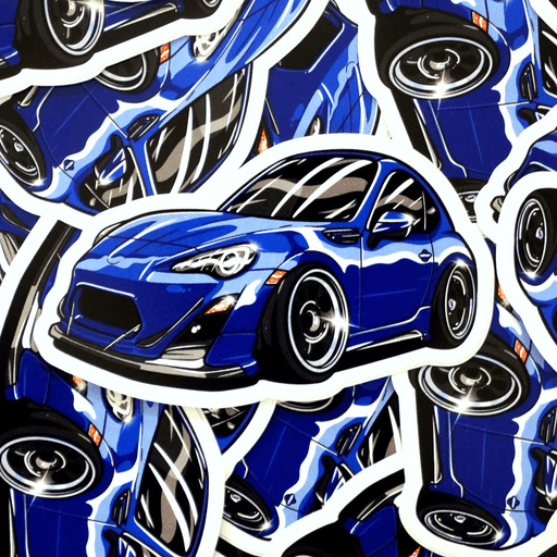 Lunatics Blue FRS/BRZ Stance Car 4 - Inch Vinyl Sticker - Lunaticsco