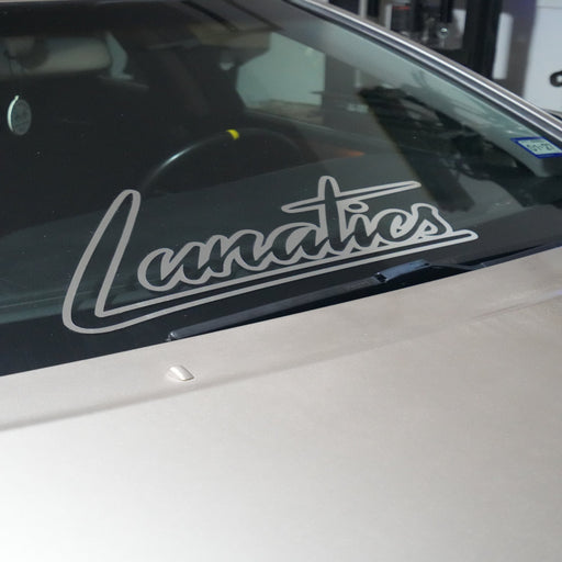 Lunatics Large Die-Cut Sticker 15" Window Banner Chrome - Lunaticsco