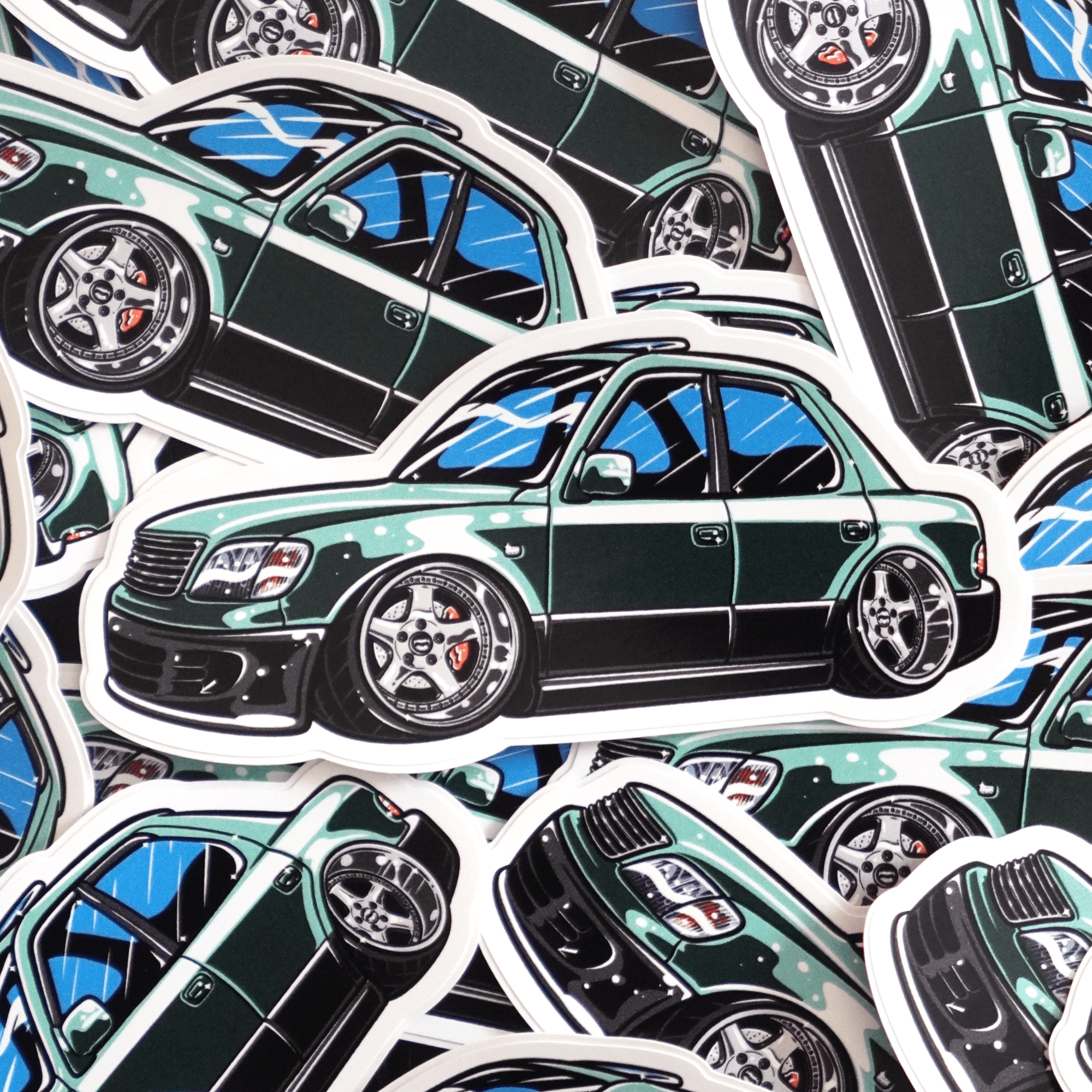 Lunatics Lexus LS400 Green Stance 4-Inch Vinyl Sticker — LunaticsCo