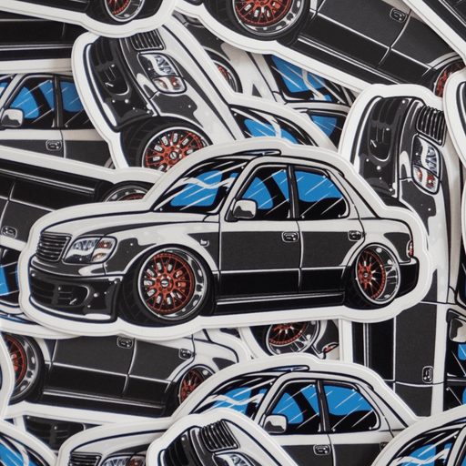 Lunatics Lexus LS400 White Two - Tone Stance VS - XX Car 4 - Inch Vinyl Sticker - Lunaticsco