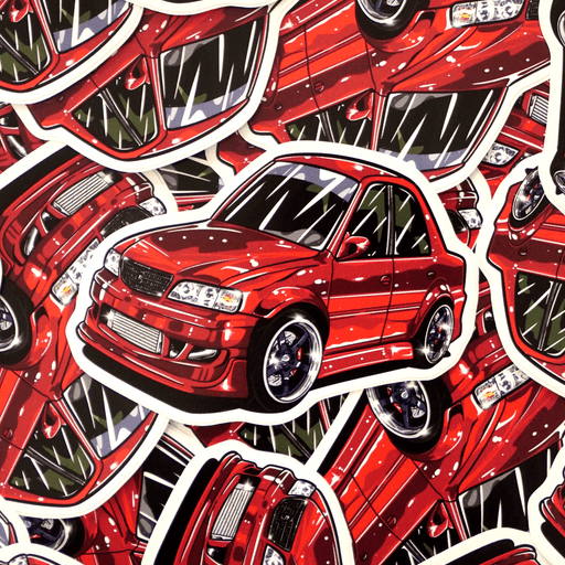 Lunatics Toyota Chaser JZX Candy Red Stance Drift Car 4 - Inch Vinyl Sticker - Lunaticsco