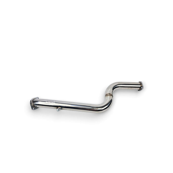 Lunaticsco Circuit Werks 3-inch stainless steel midpipe for Lexus SC300 and Toyota Soarer 1JZ single-turbo setups.