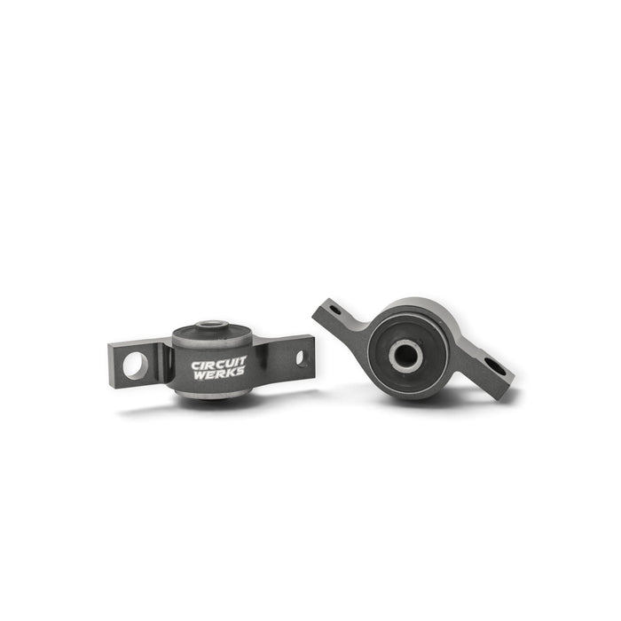 Lunaticsco Circuit Werks hardened rubber front lower control arm bushings for Lexus IS, GS, and LS performance models.