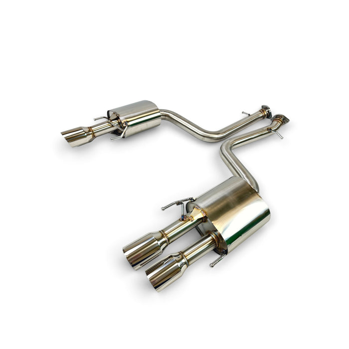 Lunaticsco Circuit Werks polished stainless steel axle-back exhaust system with 90mm tips for Lexus GS F