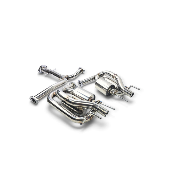 Lunaticsco Circuit Werks polished stainless steel axle-back exhaust system for Lexus IS F with Y-pipe and mufflers
