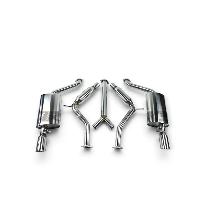 Lunaticsco Circuit Werks dual cat-back exhaust system for Lexus SC300 with polished thick-wall tips and stainless steel piping