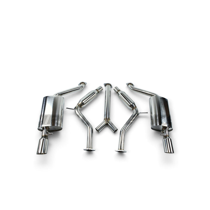 Lunaticsco Circuit Werks dual cat-back exhaust system for Lexus SC300 with polished mufflers and thick-wall tips