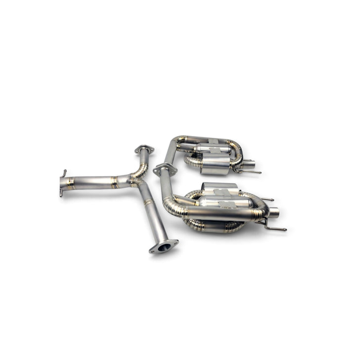 Lunaticsco Circuit Werks titanium axle-back exhaust system for Lexus IS F with Y-pipe and dual mufflers