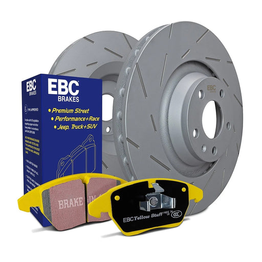 Lunaticsco EBC S9 brake kit featuring yellow Yellowstuff pads and USR slotted rotors for performance braking