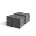 Lunaticsco WASH&WHIPS grey microfiber car cleaning towels stacked in a neat pile for detailing