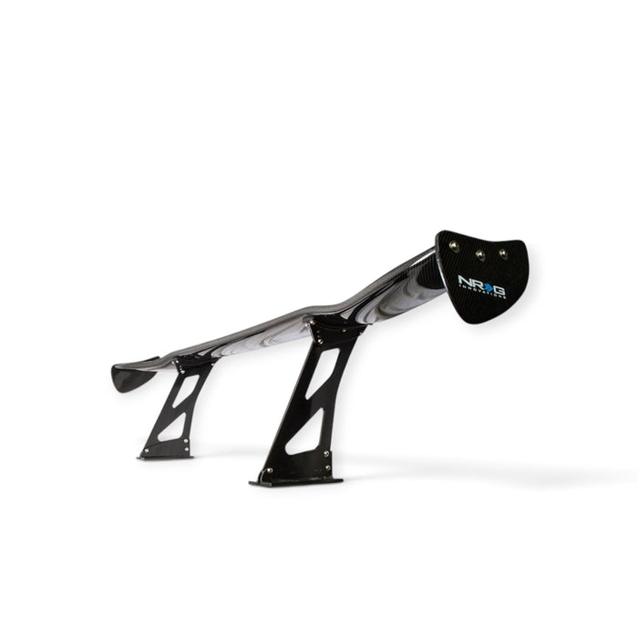 Lunaticsco NRG carbon fiber universal spoiler with 69-inch full-length design and branded end plates.