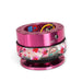 Lunaticsco NRG Gen 2.0 quick release with pink anodized aluminum body and decorative sakura floral pattern ring
