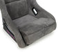 Lunaticsco NRG PRISMA bucket seat in gun metal Alcantara with front storage pockets and reinforced FRP shell