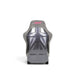Lunaticsco NRG PRISMA bucket seat in gun metal Alcantara with a pearlized flake FRP shell and pink logo embroidery