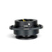 Lunaticsco NRG Gen 2.5 quick release steering wheel hub in black anodized aircraft-grade aluminum with safety pin.