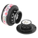 Lunaticsco NRG Gen 2.0 quick release with black body and floral sakura ring pattern for aftermarket steering wheels