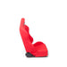 Lunaticsco NRG Type-R style red cloth reclining bucket seat with lateral bolstering and side adjustment lever