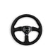 Lunaticsco NRG reinforced steering wheel in black alcantara with matte black solid spokes and deep dish design