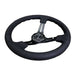 Lunaticsco NRG reinforced 350mm deep dish steering wheel in black alcantara with solid double-riveted spokes