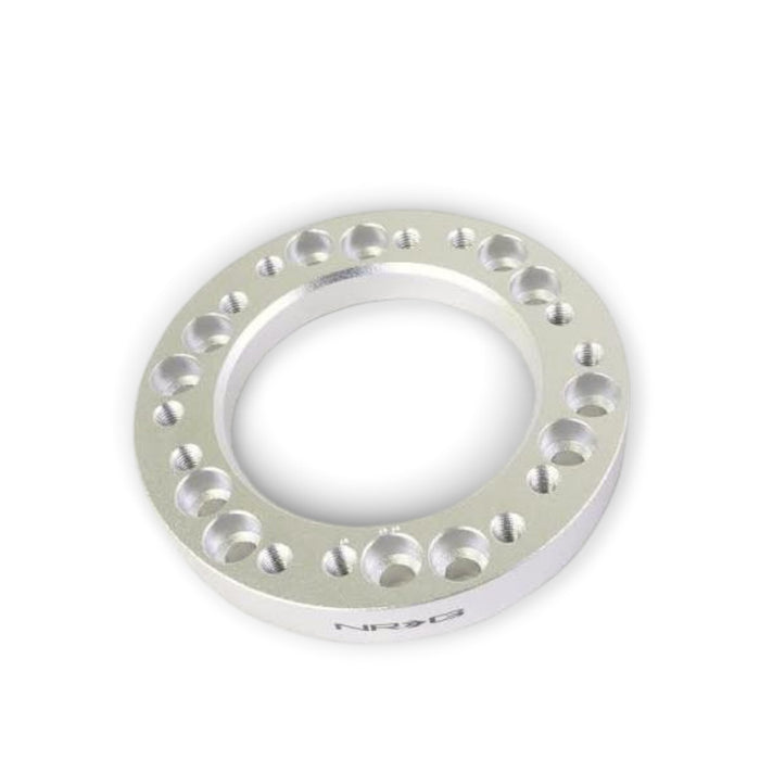 Lunaticsco NRG 1/2 inch silver aluminum steering wheel hub spacer for custom interior positioning