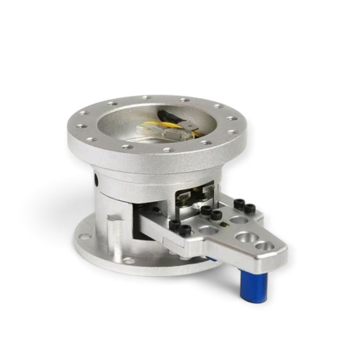 Lunaticsco NRG silver aircraft-grade aluminum steering wheel quick tilt system with locking mechanism