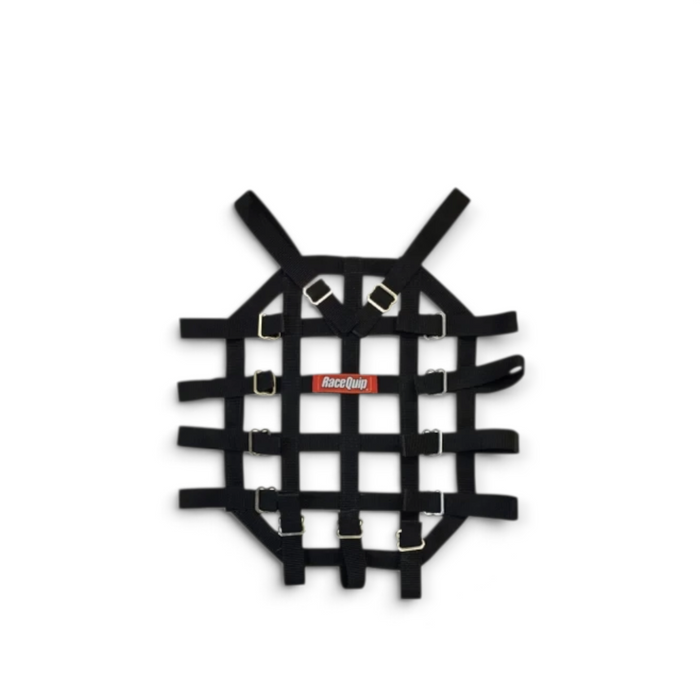 LunaticsCo RaceQuip black roof roll cage safety net with adjustable metal buckles for racing vehicle protection