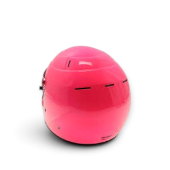 LunaticsCo RaceQuip PRO25 full face racing helmet in hot pink with a fiber-reinforced composite shell