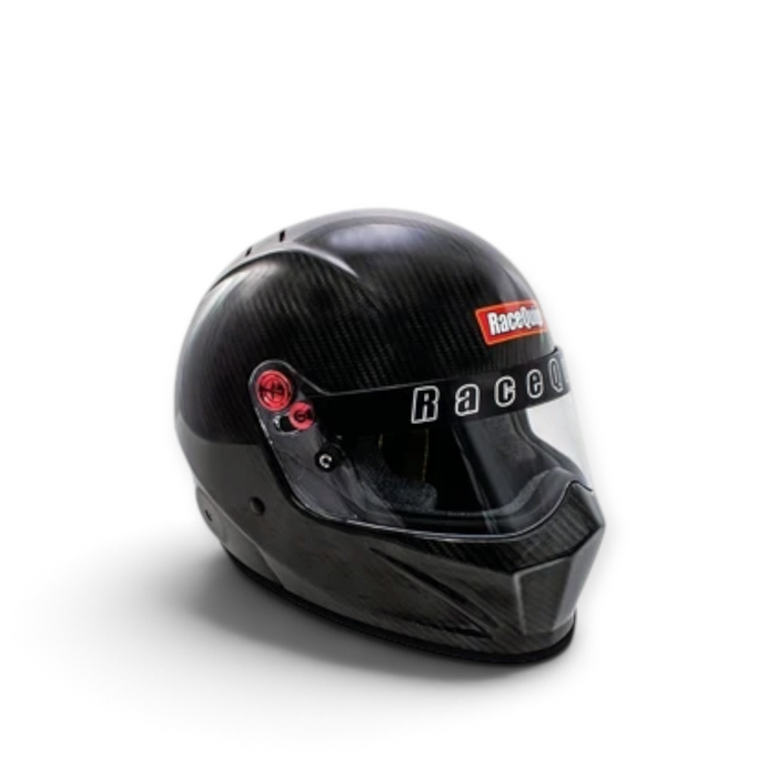 LunaticsCo RaceQuip VESTA20 carbon fiber full face racing helmet with clear visor and Snell SA2020 certification