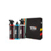Lunaticsco WASH&WHIPS exterior car wash kit featuring three 16oz bottles of cleaning solution and a branded gift box.