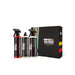 Lunaticsco WASH&WHIPS MotoPro motorcycle detailing kit with three spray bottles and a branded gift box