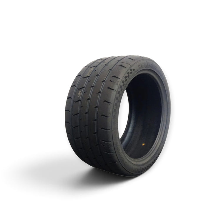 Lunaticsco Zeknova Grantourer competition drift and track tire featuring an asymmetric tread pattern and large shoulder blocks