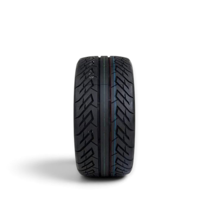 Lunaticsco Zeknova Lanz 8 drift tire with a 420 treadwear rating and aggressive directional tread pattern