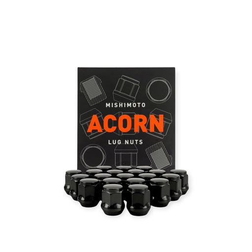 Mishimoto Steel Acorn Lug Nuts M12 x 1.5 - 20pc Set - Black - Lunaticsco