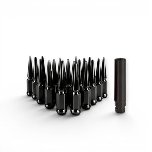 Mishimoto Steel Spiked Lug Nuts M12x1.5 20pc Set - Black - Lunaticsco