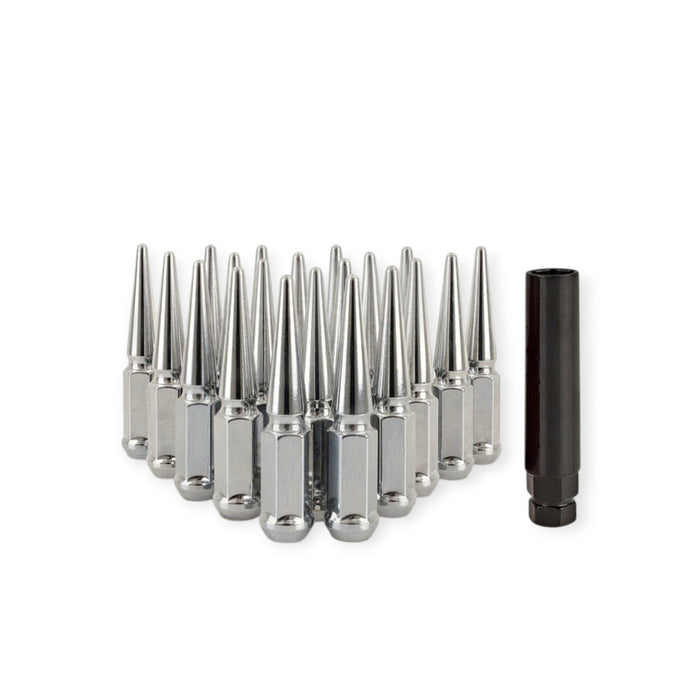 Mishimoto Steel Spiked Lug Nuts M12x1.5, Chrome 20pc Set - Lunaticsco
