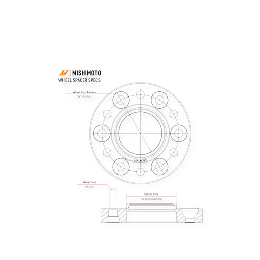 Mishimoto Wheel Spacers, 5x114.3 60.1 20mm M12, Black - Lunaticsco
