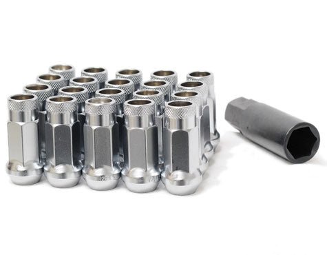 Muteki SR48 12X1.50 Satin Silver Open End Lug Nuts (Set Of 20) - Lunaticsco