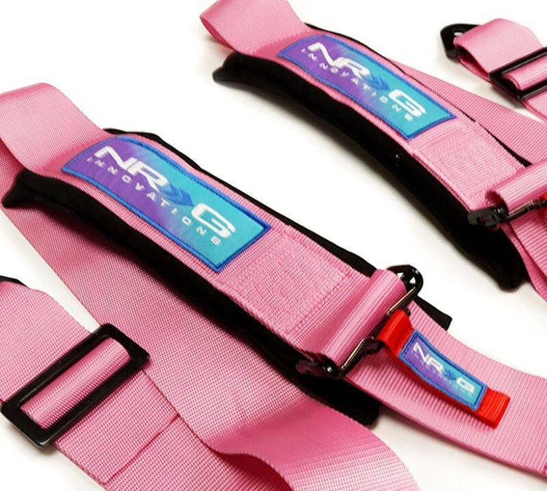 NRG 5PT 3in. Seat Belt Harness / Cam Lock - Pink - Lunaticsco